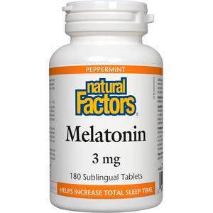 Natural Factors Melatonin 3 mg Peppermint 180 Tablet - Nature's Source Inc