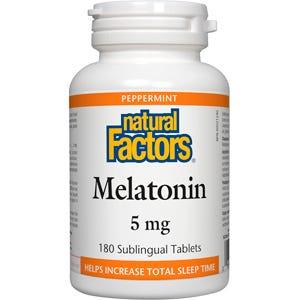 Natural Factors Melatonin 5 mg Peppermint 180 Tablet - Nature's Source Inc