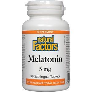 Natural Factors Melatonin 5 mg Peppermint 90st - Nature's Source Inc