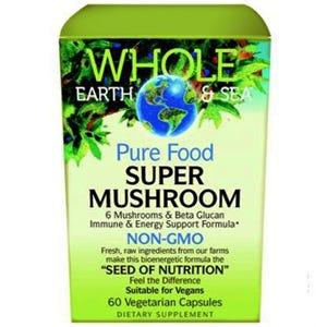 Natural Factors Whole Earth & Sea - Super Mushroom 60 Veg - Caps - Nature's Source Inc
