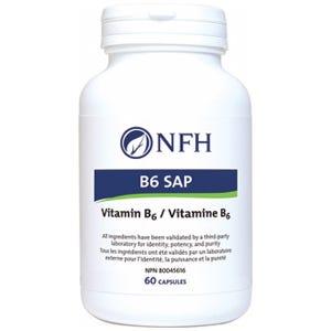NFH B6 SAP 60 Capsules - Vitamin B6 Helps in Tissue Formation and Normal Growth, Supports Body to Metabolize Carbohydrates, Fats and Proteins - Nature's Source Inc