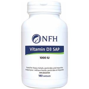 NFH Vitamin D3 SAP 180 Capsules - Maintenance of Bones and Teeth, Helps in Absorption of Phosphorus, Reduce the Risk of Osteoporosis - Nature's Source Inc
