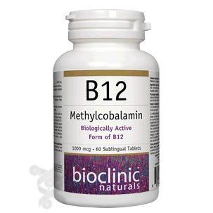 Bioclinic Naturals B12 Methylcobalamin 1000 mcg, 60 Sublingual Tablets - Nature's Source Inc