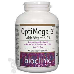 BioClinic Naturals OptiMega - 3 with Vitamin D3, 90 Softgels - Support Cognitive Function And Cardiovascular Health, Reduces Risk Of Autoimmune Disease, And Osteoporotic Fractures, Improve Overall Health - Nature's Source Inc