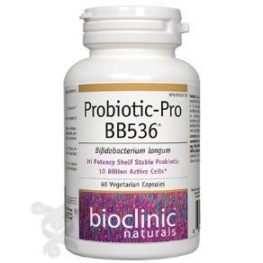 Bioclinic Naturals Probiotic - Pro BB536, 60 Vegan Capsules - Bifidobacterium Longum, High Potency Probiotic Containing 10 billion CFU, Reduce Allergic Symptoms, Decrease Influenza Infection - Nature's Source Inc
