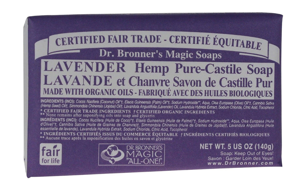 Dr. Bronner's Pure Castile Hemp Lavender Soap 140g - Nature's Source Inc