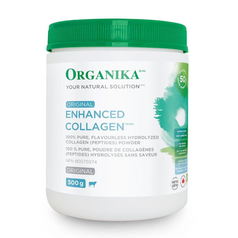 Organika Enhanced Collagen 500g - Flavourless, Hydrolyzed Enhanced Collagen (Peptides) Powder, Healthy Hair, Skin, Nails, Bones, Joints, and Gut Health - Nature's Source Inc