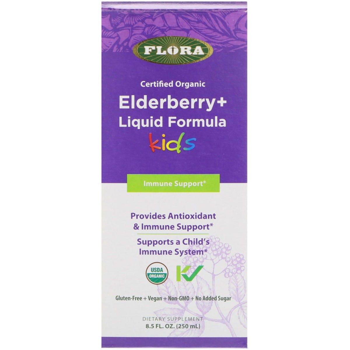Flora Elderberry+ Liquid Formula Kids 250ml - Nature's Source Inc