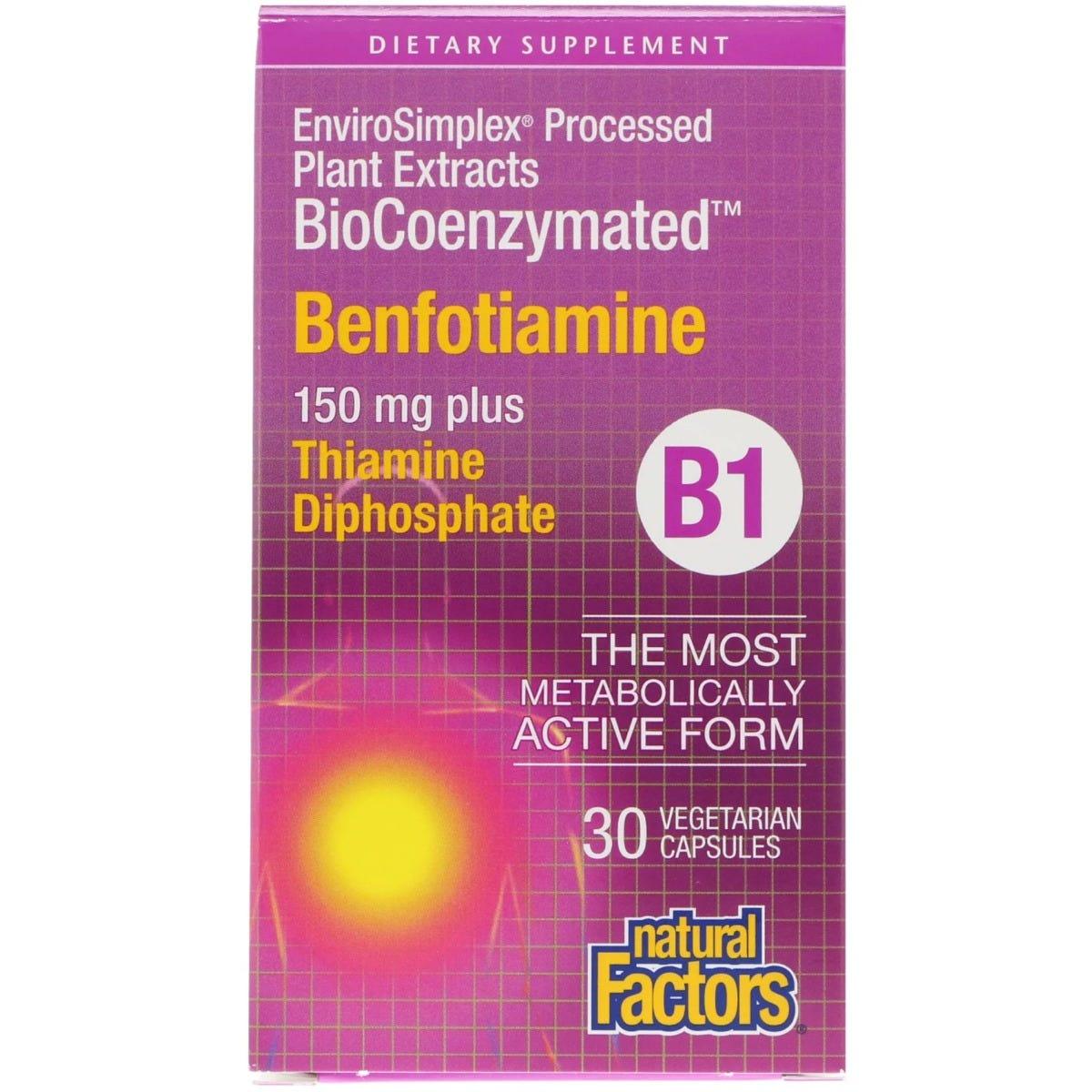 Natural Factors Biocoenzymated Benfotiamine B1 30c - Nature's Source Inc