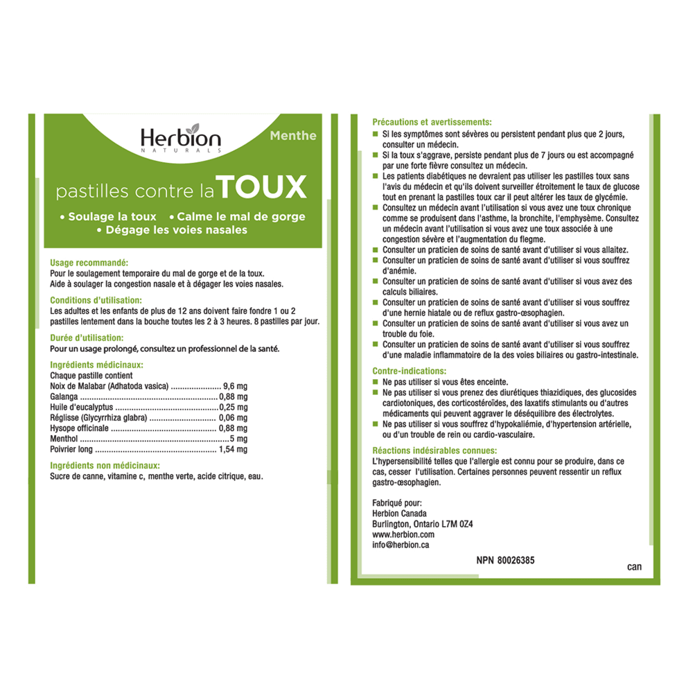 Herbion Herbion Mint Cough Lozenges 6x18 loz - Nature's Source Inc