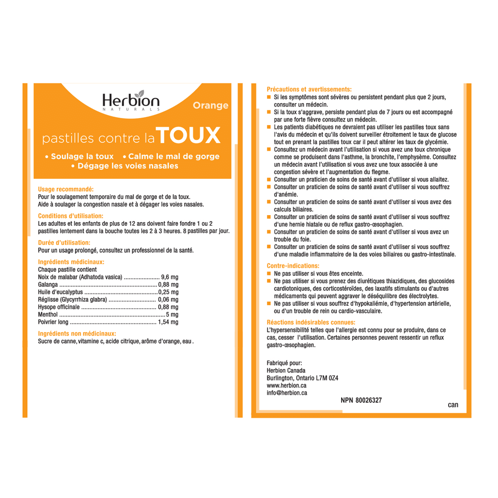 Herbion Orange Cough 18 loz - Nature's Source Inc