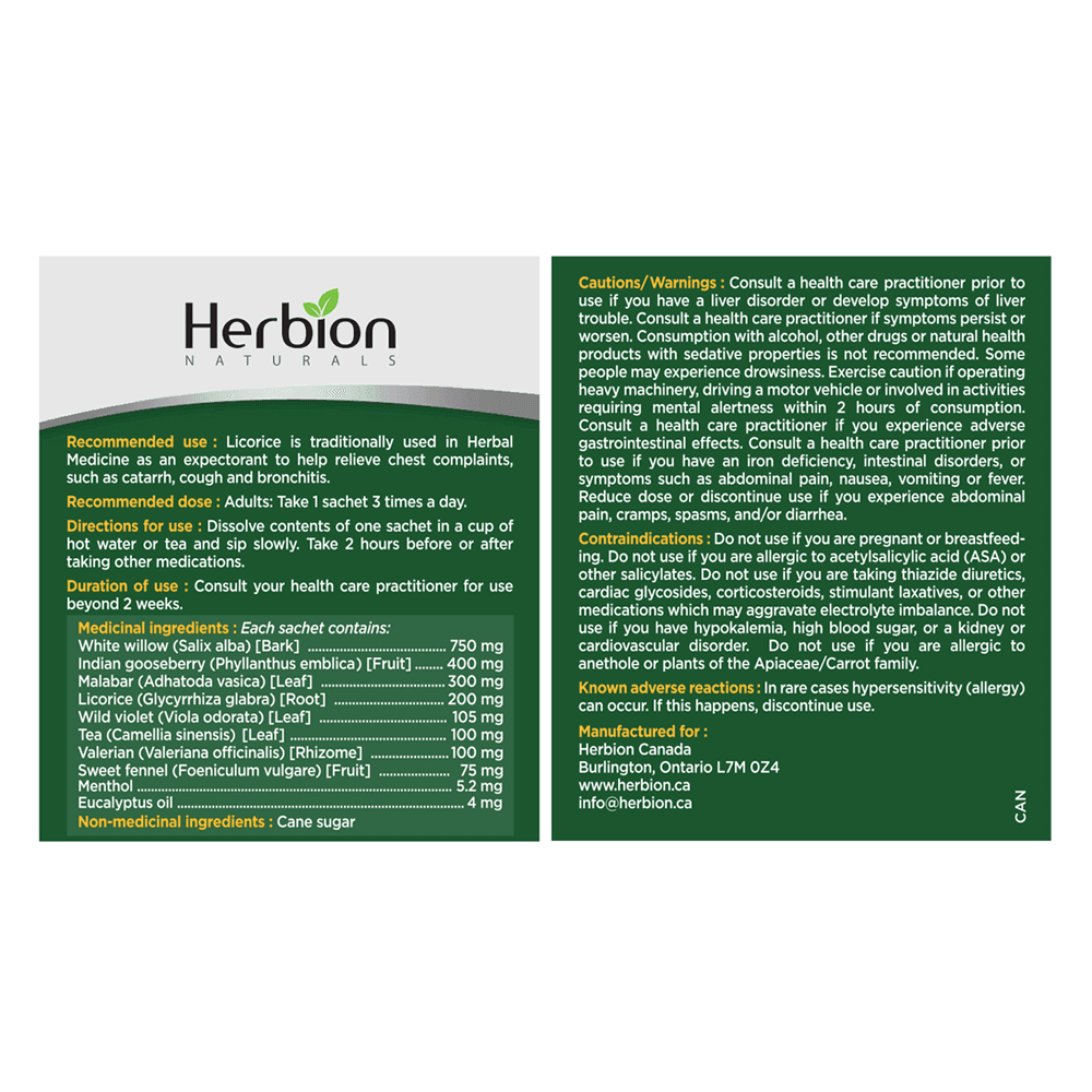 Herbion Cold & Flu Remedy 10 sachets - Nature's Source Inc