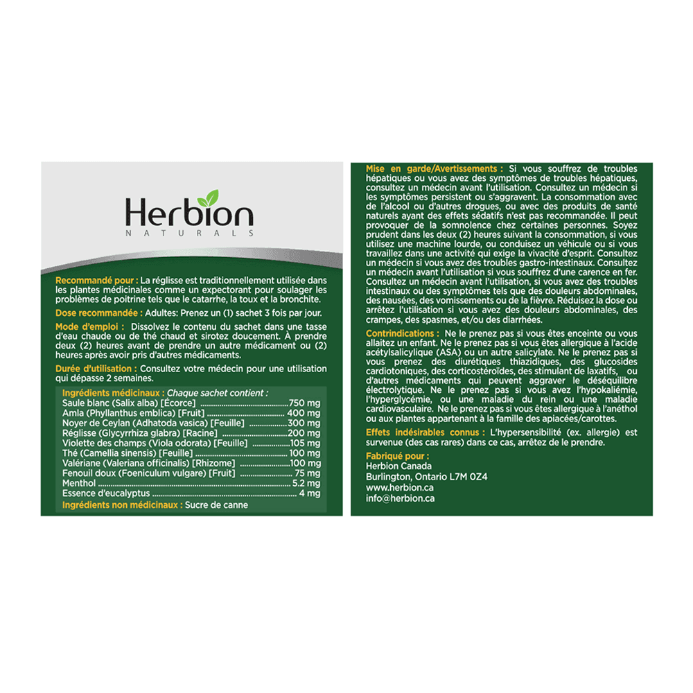 Herbion Cold & Flu Remedy 10 sachets - Nature's Source Inc