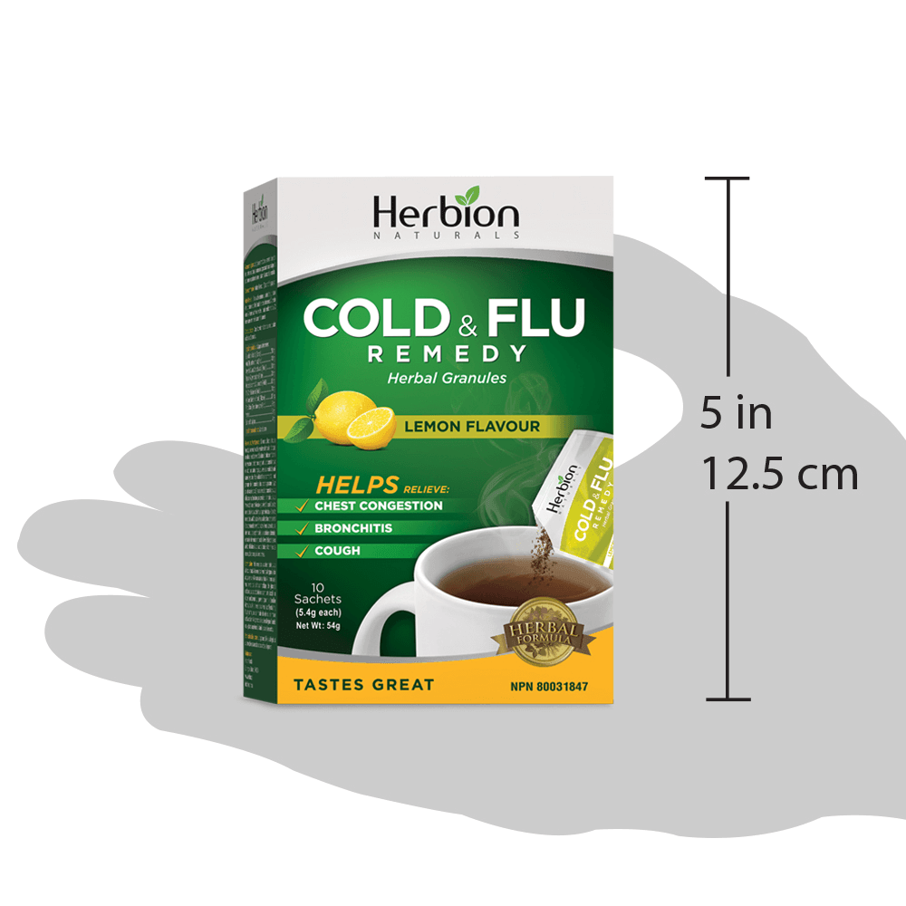 Herbion Cold and Flu Lemon Flavour 10 sachets - Nature's Source Inc
