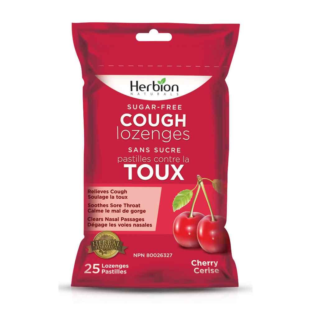 Herbion Sugar - Free Cherry Cough Lozenges - 25 Lozenges - Nature's Source Inc