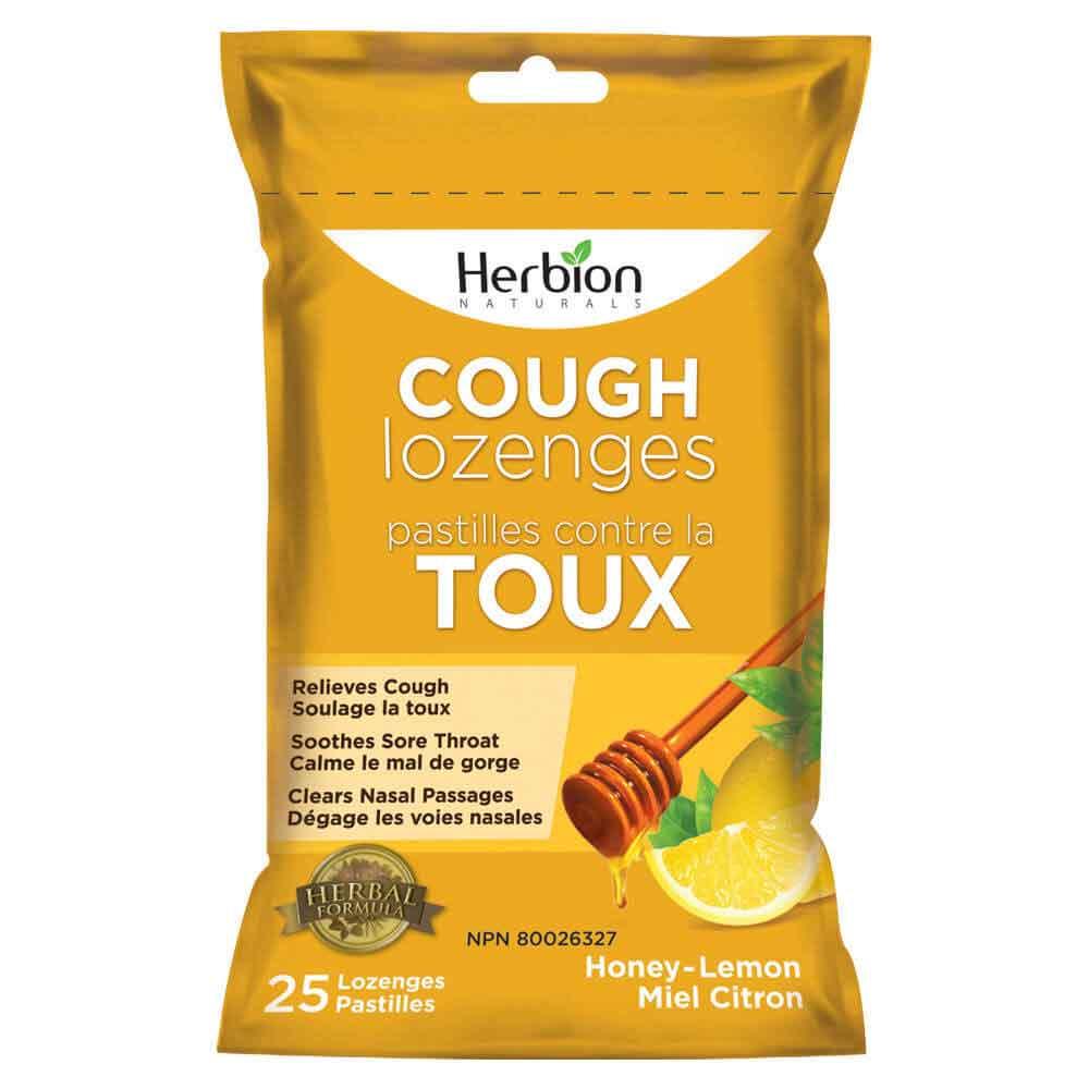 Herbion Sugar - Free Honey - Lemon Cough Lozenges - 25 Lozenges - Nature's Source Inc