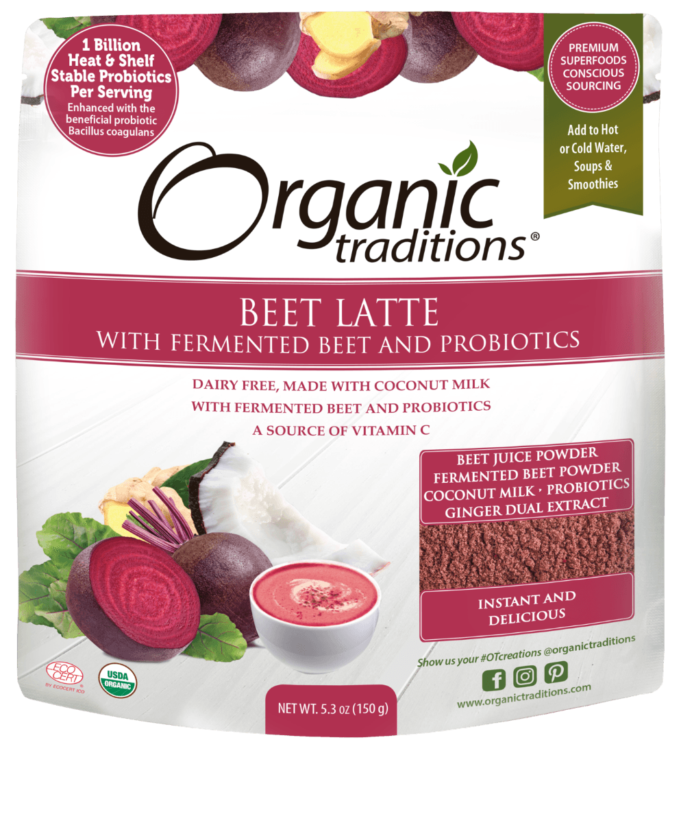 Organic Traditions Beet Latte with Fermented Beet and Probiotics - 150g - Nature's Source Inc