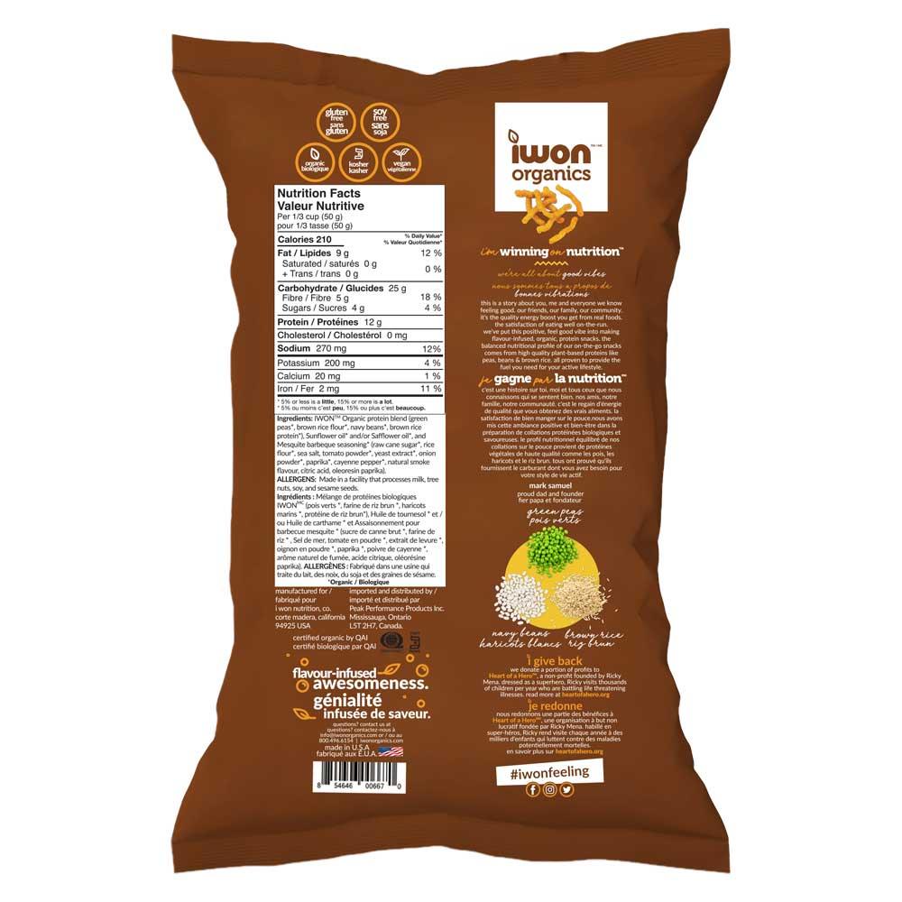 iWon Organics Mesquite BBQ Plant - Based Protein Stix 42g - Nature's Source Inc