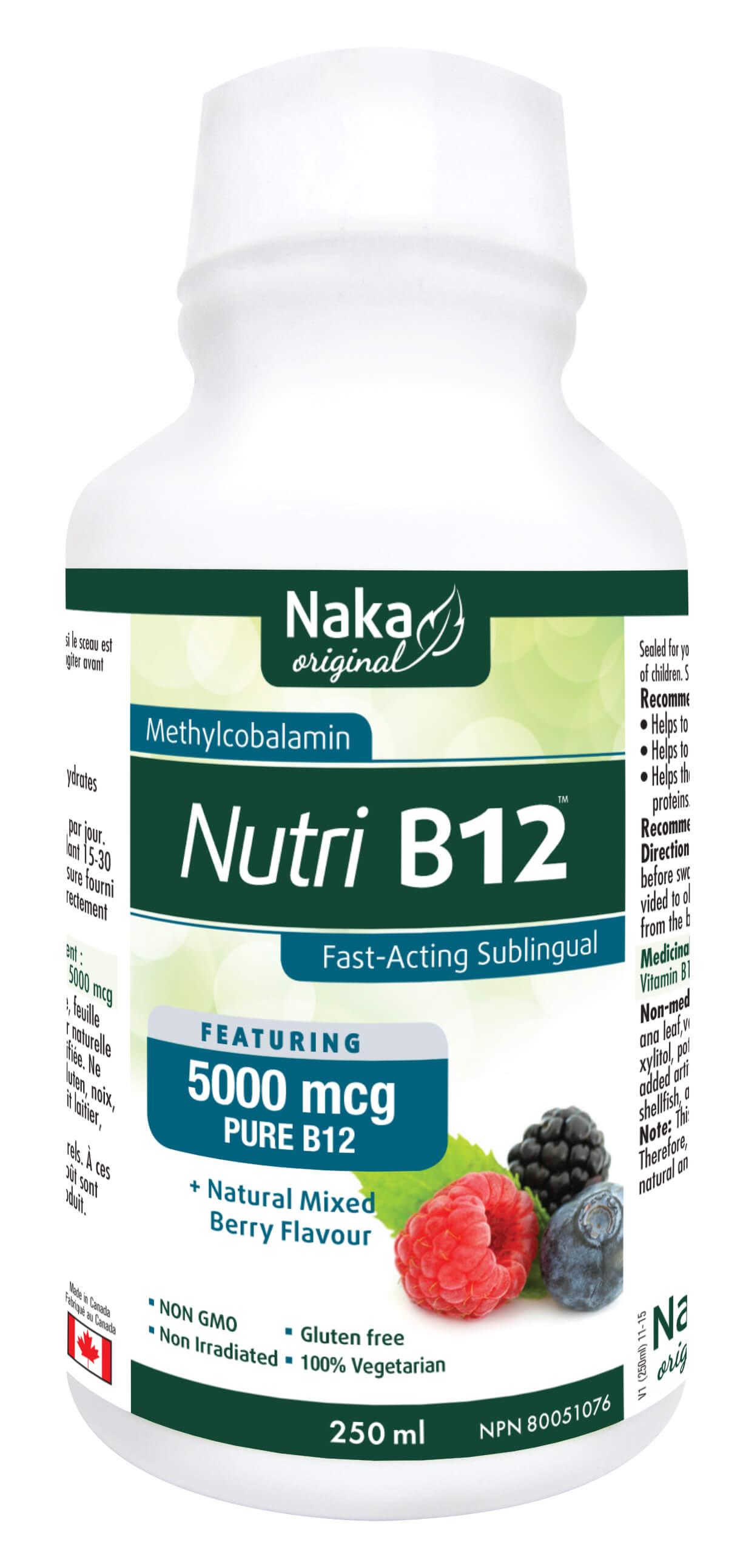 Naka Pro Nutri B12 5000Mcg 250ml - Nature's Source Inc