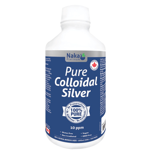 Naka Platinum Pure Colloidal Silver 10 PPM 600 ml - Nature's Source Inc