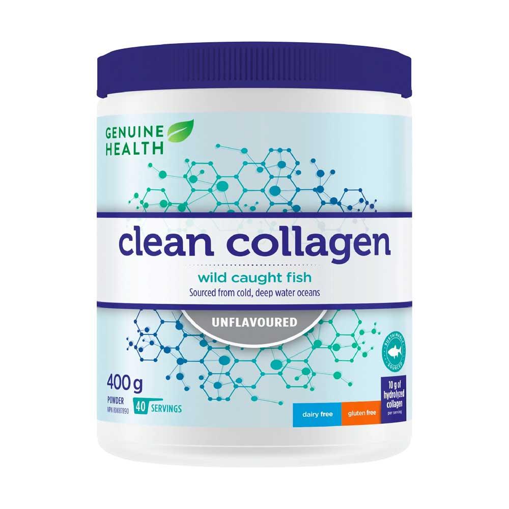 Genuine Health Clean Collagen Marine 400g - Unflavoured Wild Caught Fish, Natural Joint, Skin, Hair, Nail Support, 10g of Pure Hydrolyzed Marine Collagen - Nature's Source Inc