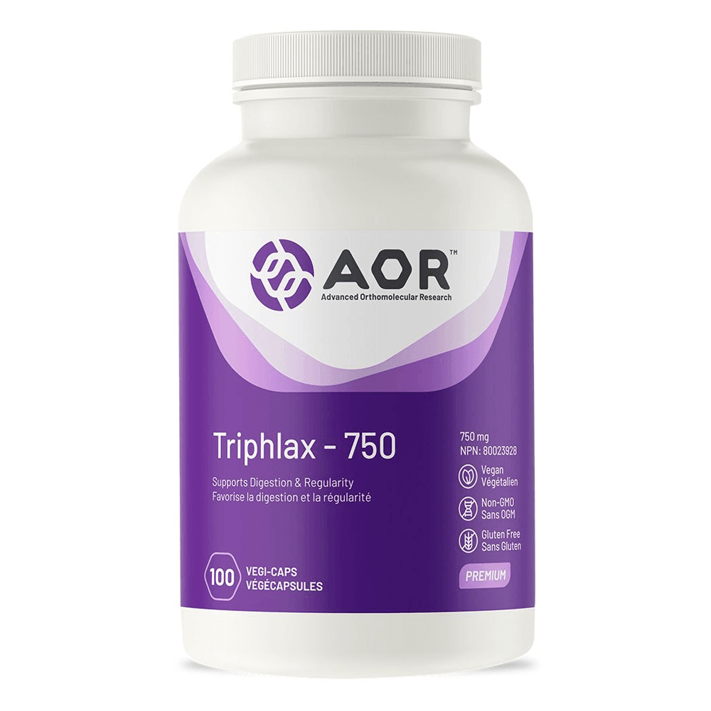 AOR Triphlax 750mg 100 Vegan Capsules - Restores Bowel Regularity To Relieve Constipation, Relieves Digestive Upset, A Cleansing Tonic For The Colon, Liver, And Other Organs - Nature's Source Inc
