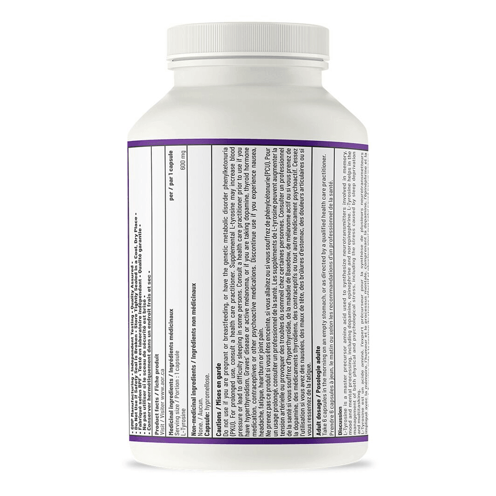 AOR L - Tyrosine 180 Veggie Caps - Nature's Source Inc
