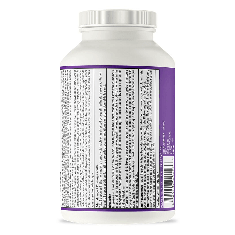 AOR L - Tyrosine 180 Veggie Caps - Nature's Source Inc