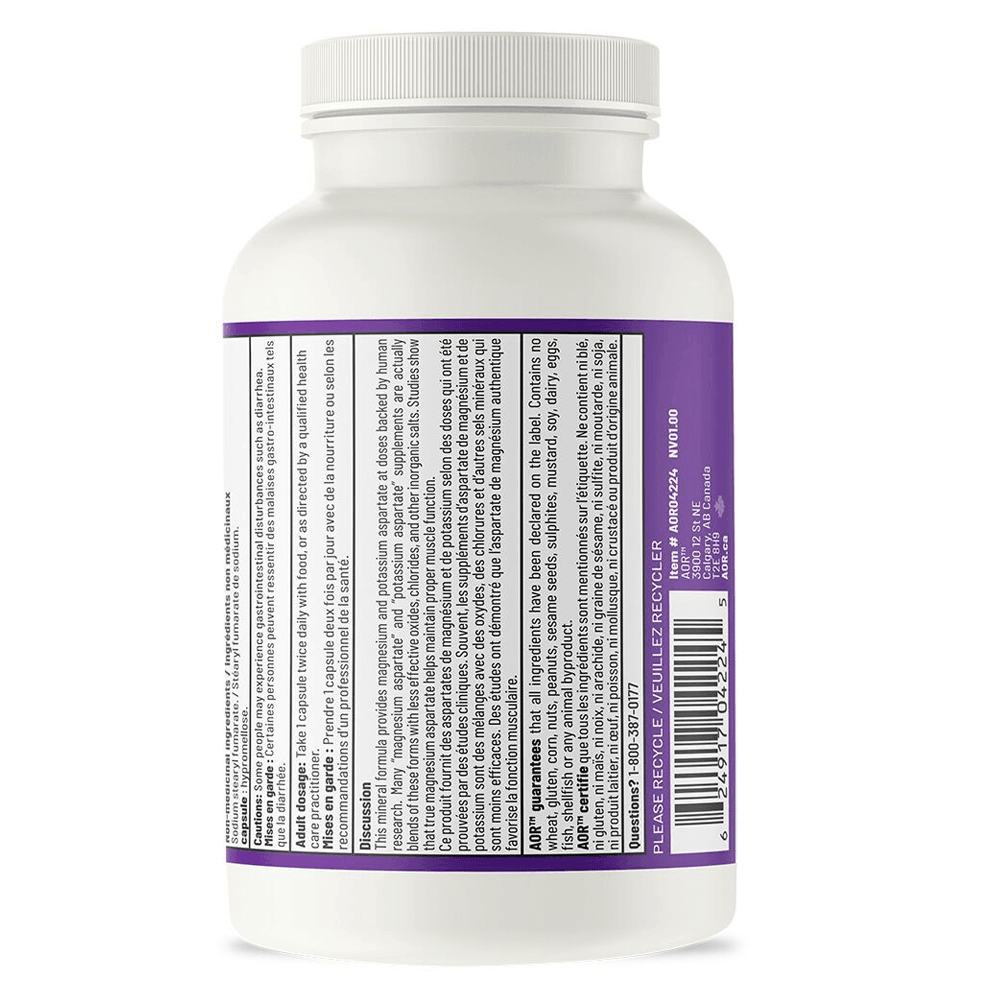 AOR Magnesium Potassium Aspartates 120 Veg - Caps - Nature's Source Inc