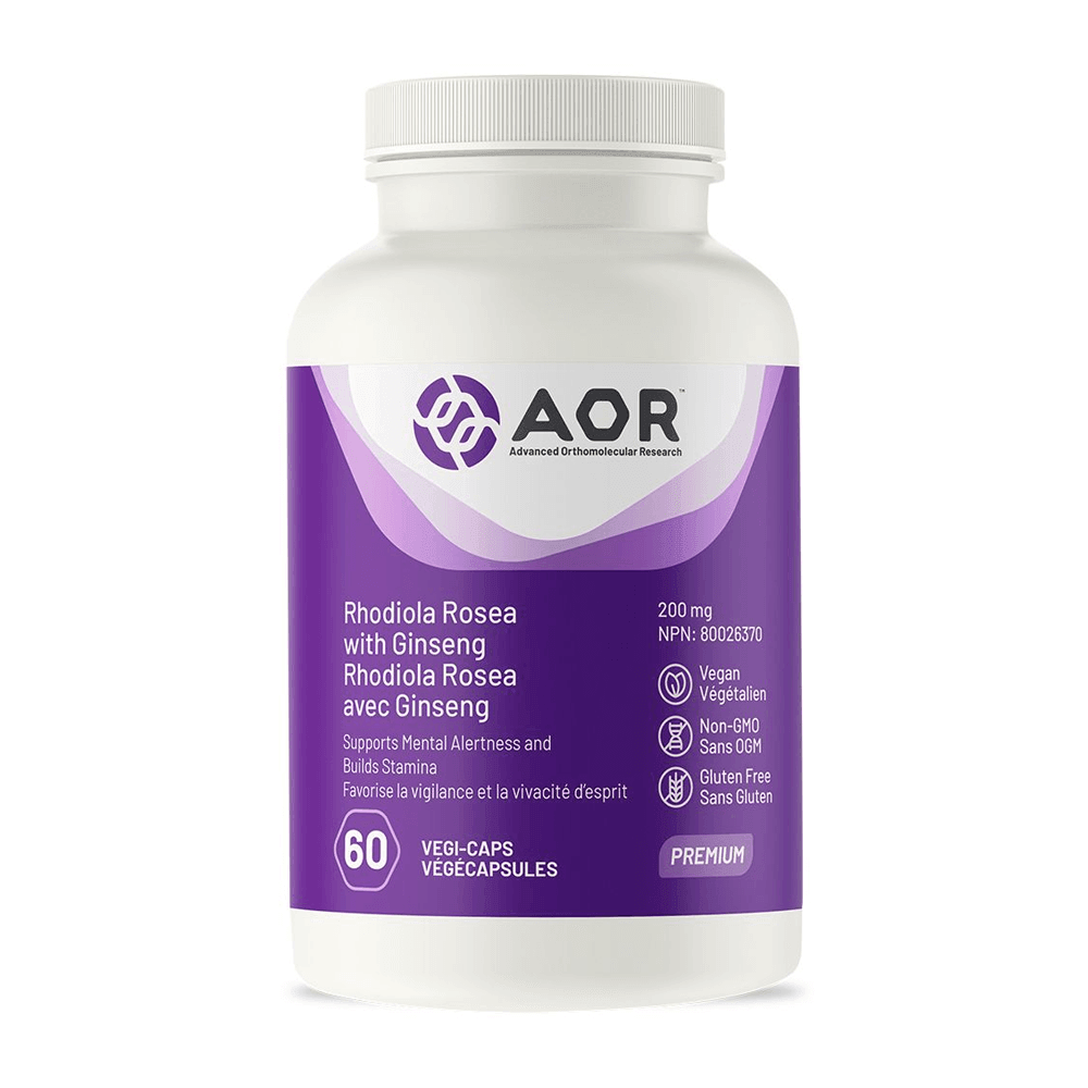 AOR Rhodiola Rosea With Ginseng 60 Veg - Caps - Nature's Source Inc