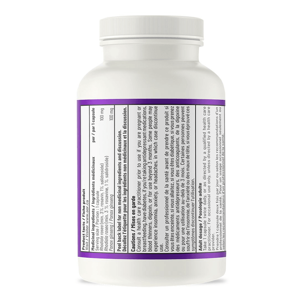 AOR Rhodiola Rosea With Ginseng 60 Veg - Caps - Nature's Source Inc
