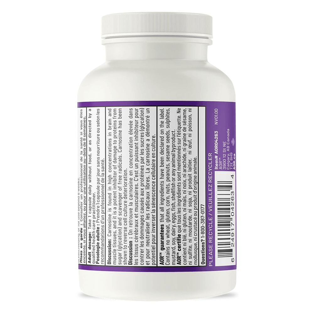 AOR Carnosine - 500 60 Veg - Caps - Nature's Source Inc