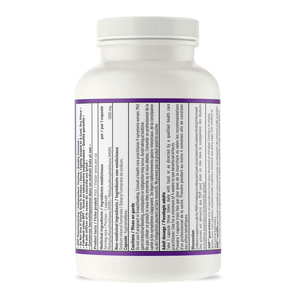 AOR MSM 100 Veg - Caps - Nature's Source Inc