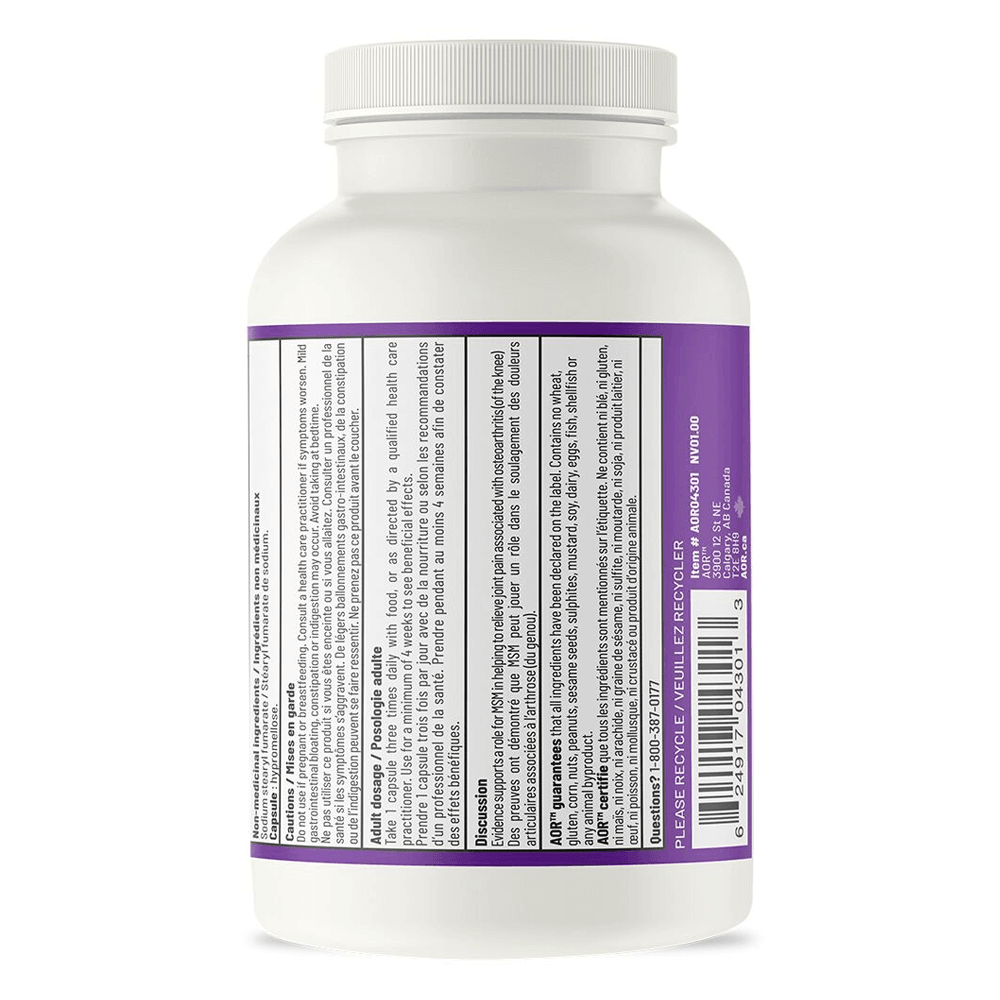 AOR MSM 100 Veg - Caps - Nature's Source Inc