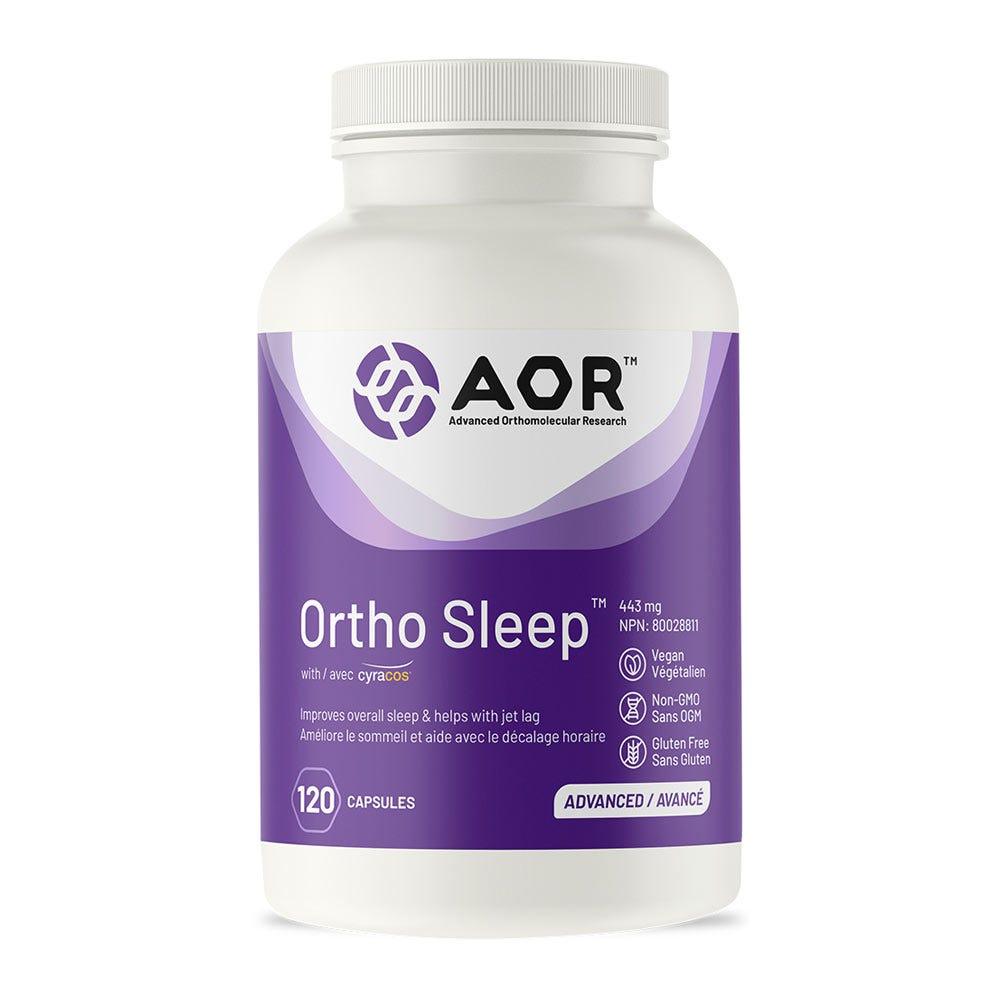 AOR Ortho Sleep 443mg, 120 Capsules - Improves Overall Sleep & Helps with Jet Lag, Natural Supplement with GABA, Melatonin, L - Theanine - Nature's Source Inc