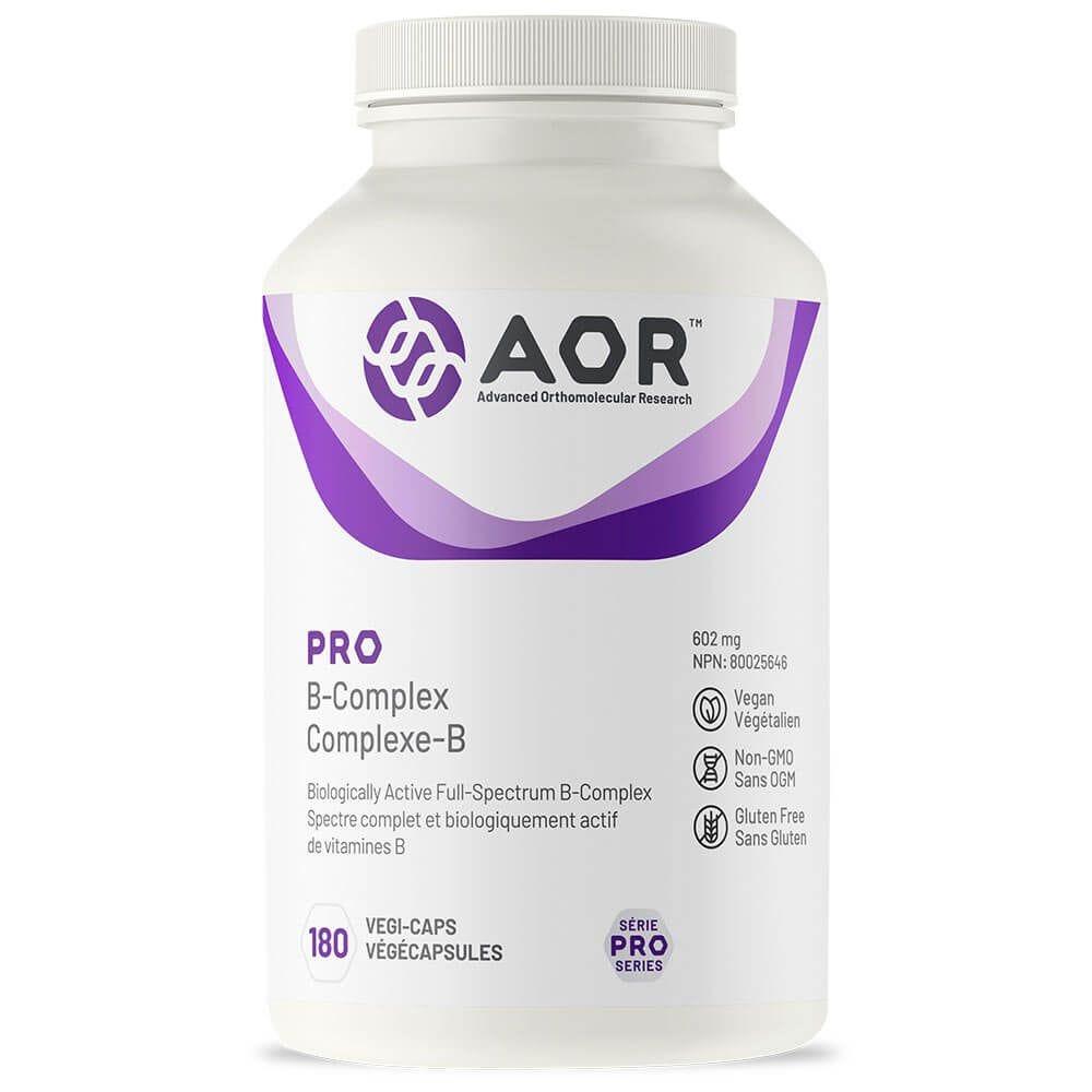 AOR Pro B - Complex 180 Vegan Caps - Support Stress and Promotes healthy aging, Both Metabolic and Nerve Health, Increases Energy - Nature's Source Inc