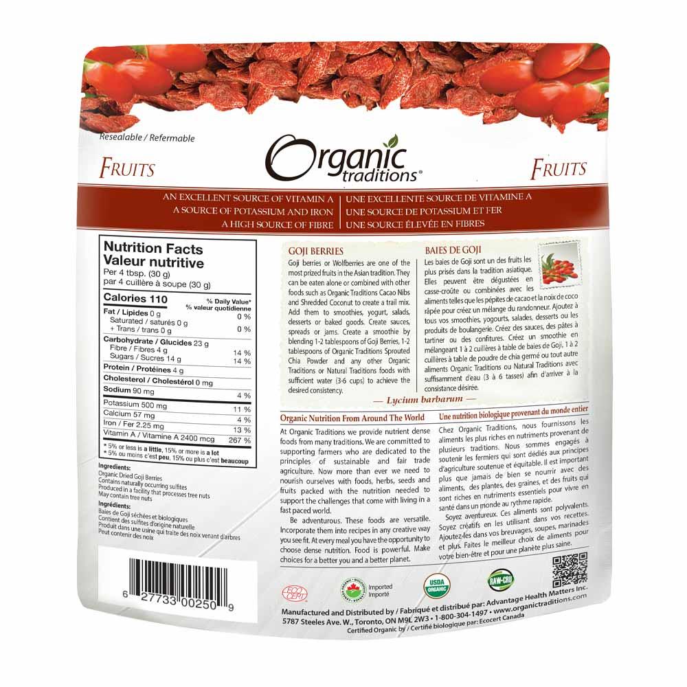 Organic Traditions Goji Berries - 227g - Nature's Source Inc