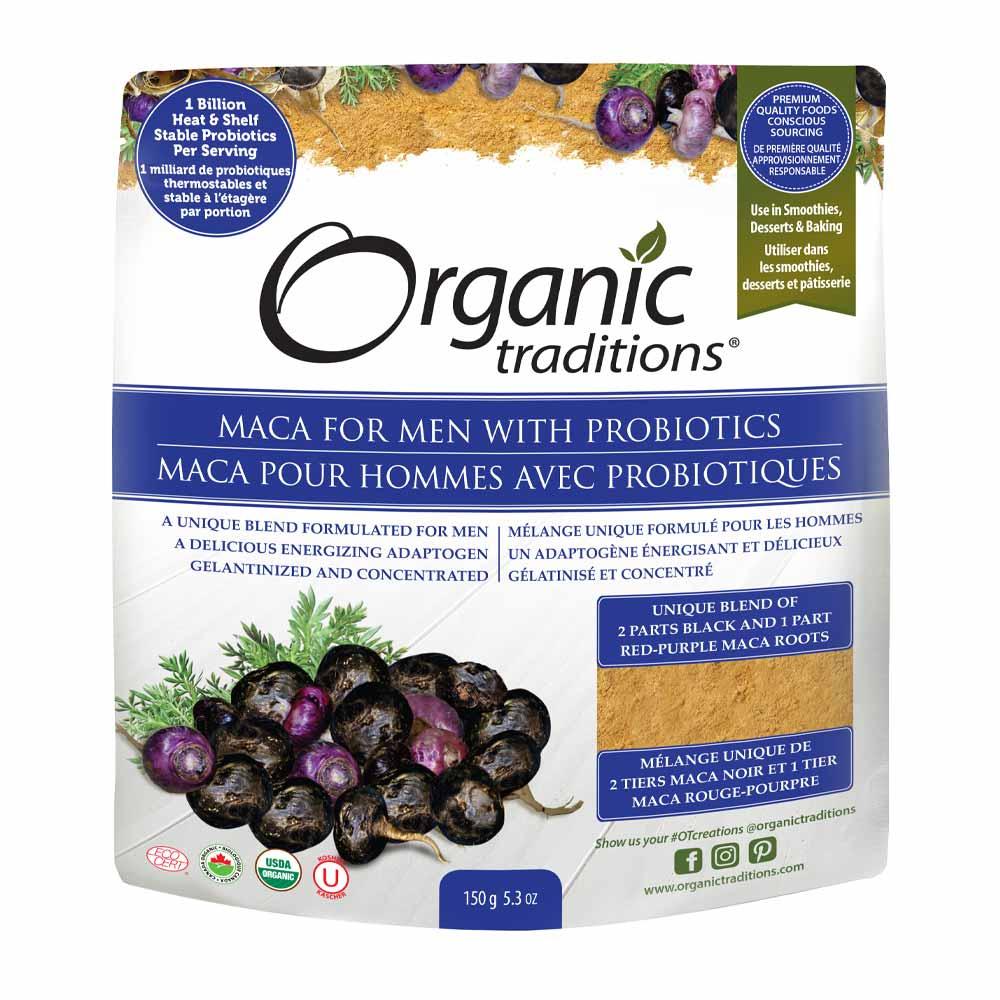 Organic Traditions Maca for Men with Probiotics - 150g - Nature's Source Inc