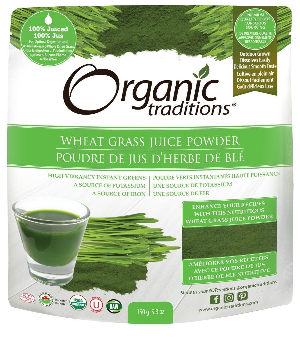 Organic Traditions Wheat Grass Juice Powder - 150g - Nature's Source Inc