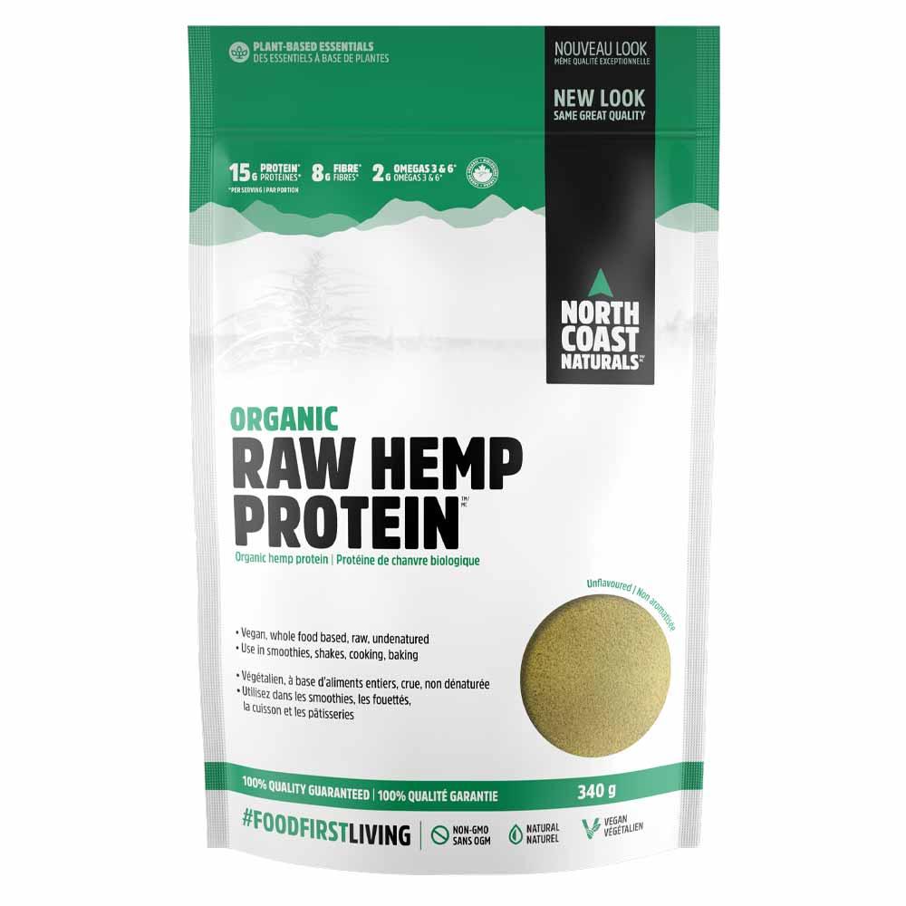 North Coast Naturals Organic Raw Hemp Protein Powder 340g - 100% Vegan Pure Protein, Rich in Iron & Magnesium, Use in Smoothies, Shakes, Cooking, Baking - Nature's Source Inc