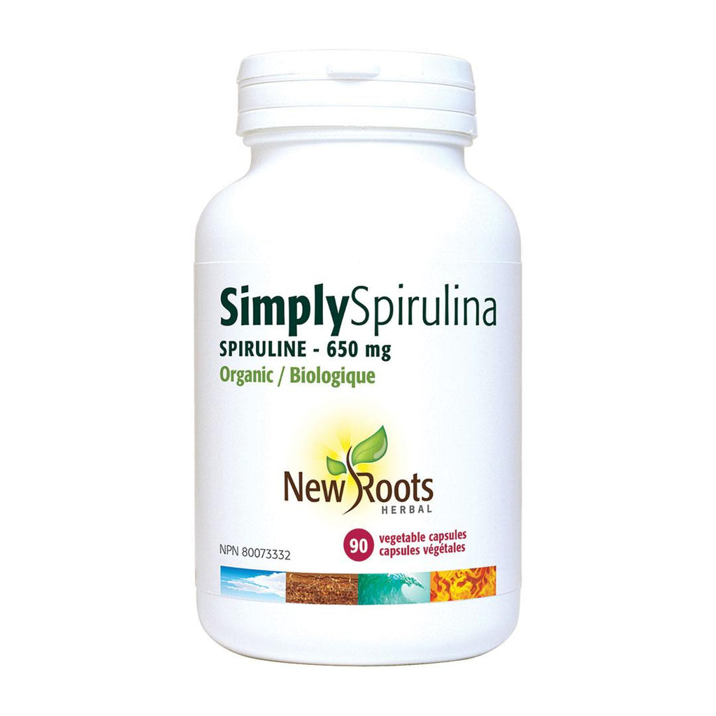 New Roots Herbal Simply Spirulina 650mg - 90 Veg Capsules - Nature's Source Inc