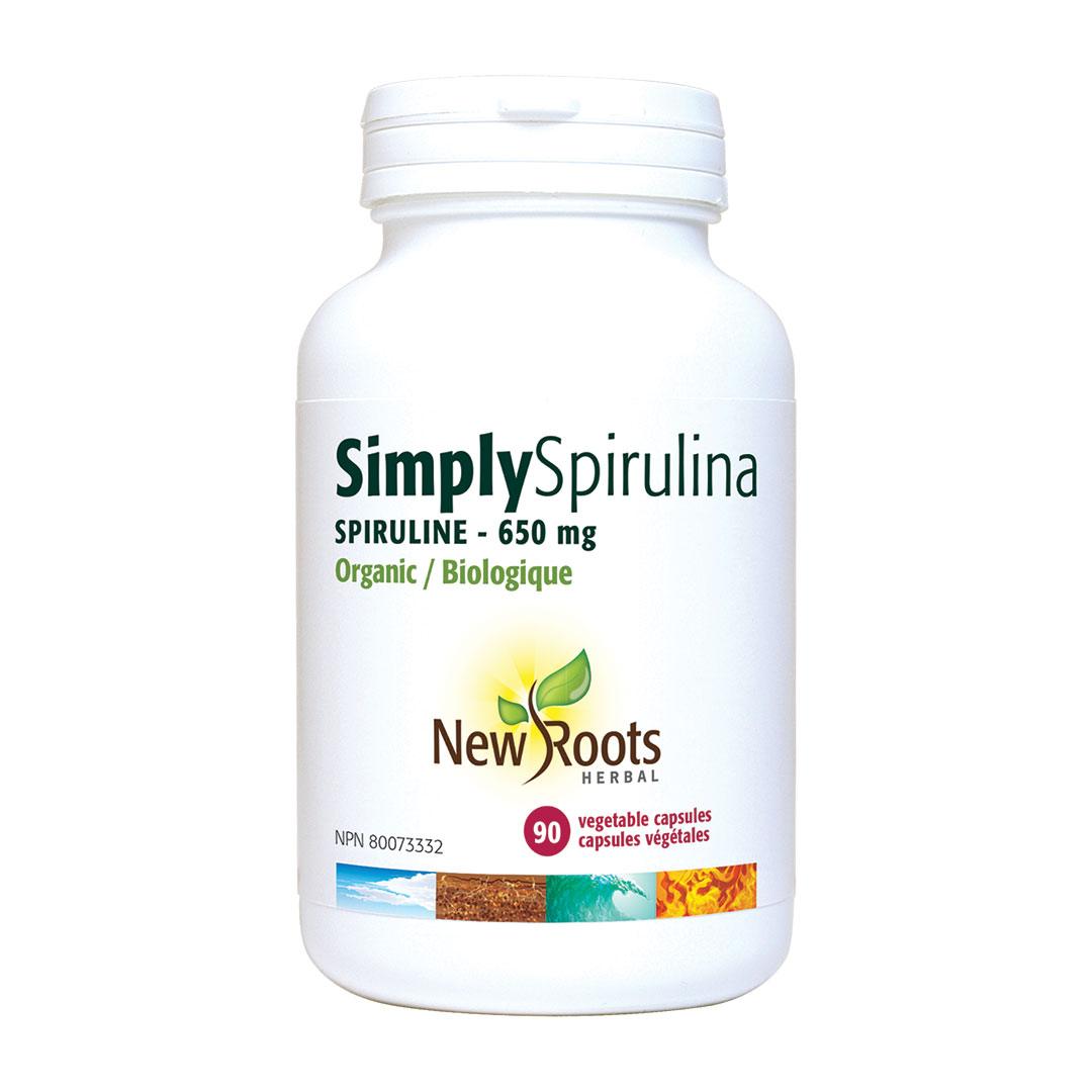 New Roots Herbal Simply Spirulina 650mg - 90 Veg Capsules - Nature's Source Inc