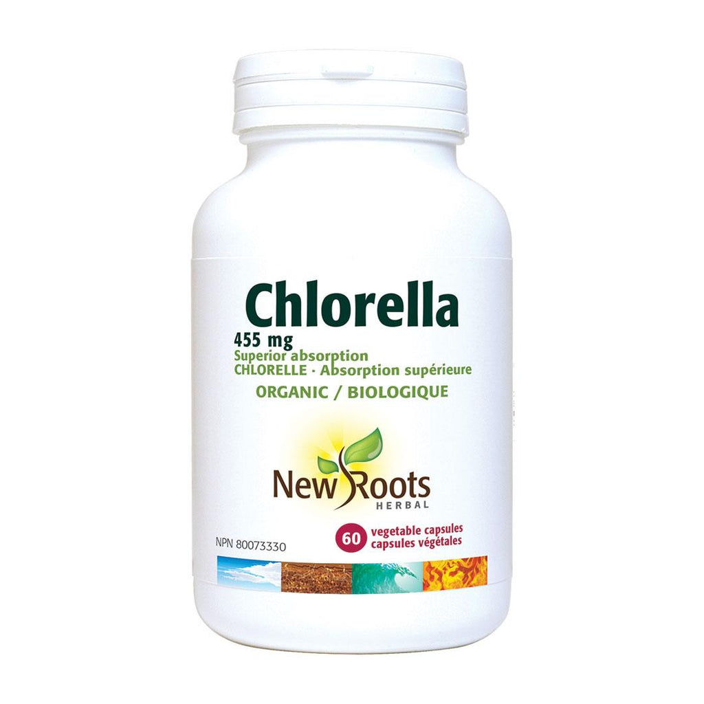 New Roots Herbal Chlorella Broken - Cell 455mg - 60 Veg Capsules - Nature's Source Inc