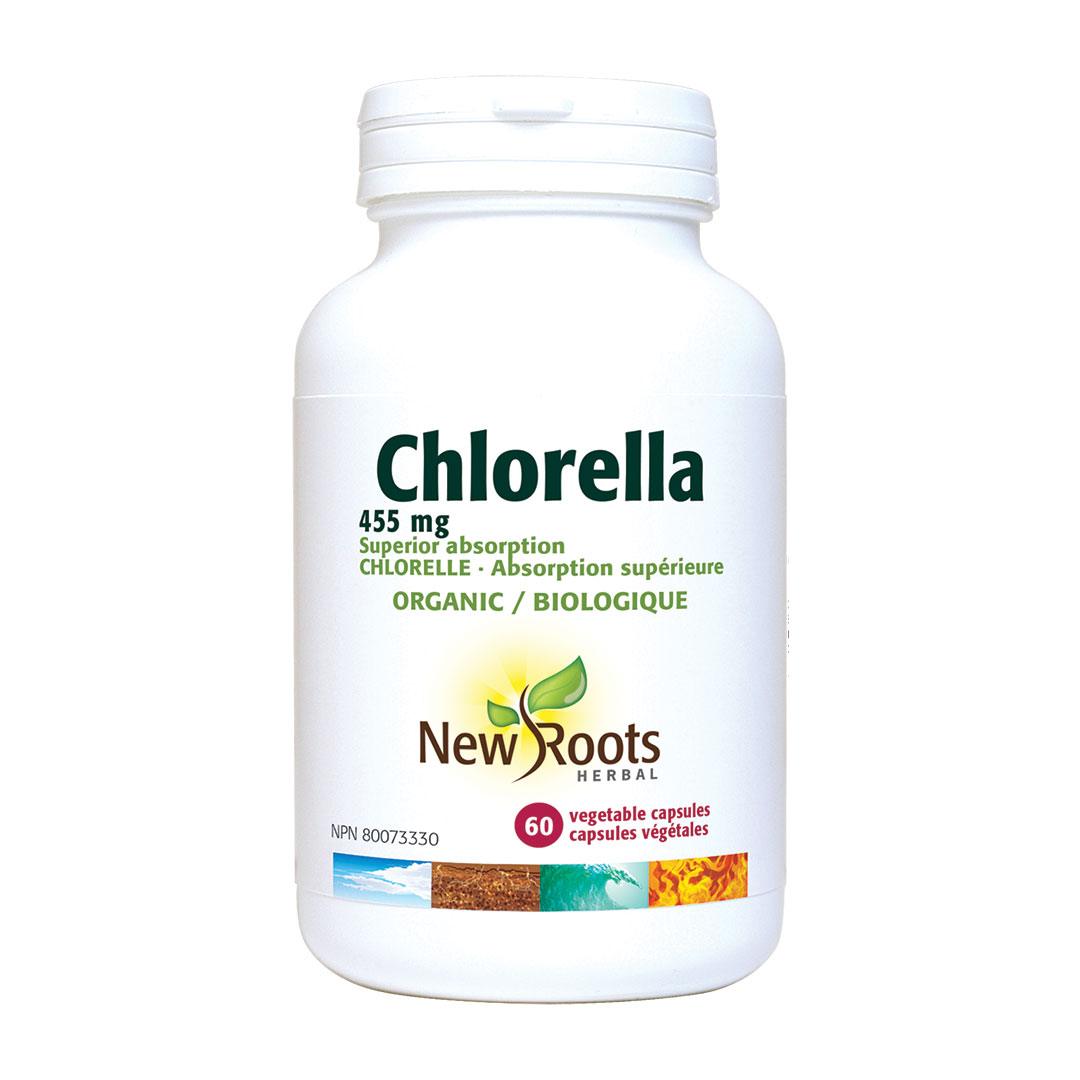 New Roots Herbal Chlorella Broken - Cell 455mg - 60 Veg Capsules - Nature's Source Inc