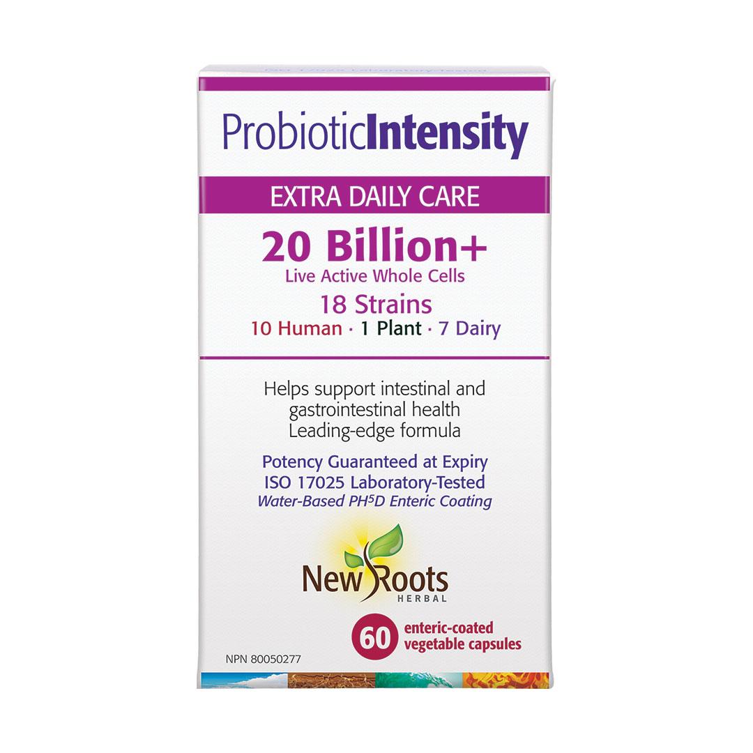 New Roots Herbal 20 Billion+ Probiotic Intensity - 60 Veg Capsules - Nature's Source Inc