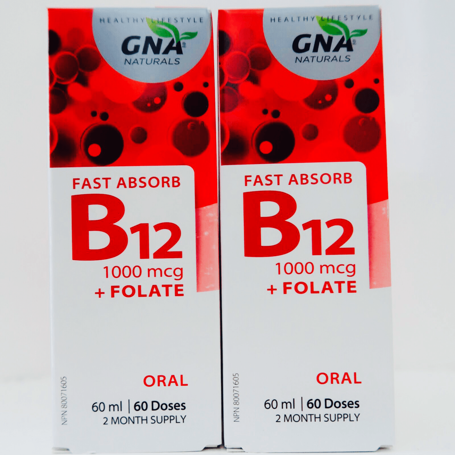 GNA Naturals Fast Absorb Vitamin B12 + Folate Drops 60ml - Ensure Max Absorption of Essential Nutrients, Support Healthy Immune System - Nature's Source Inc