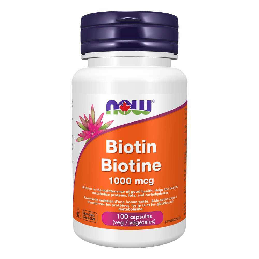 Now Biotin 1000 mcg 100 Veg Capsules - Nature's Source Inc