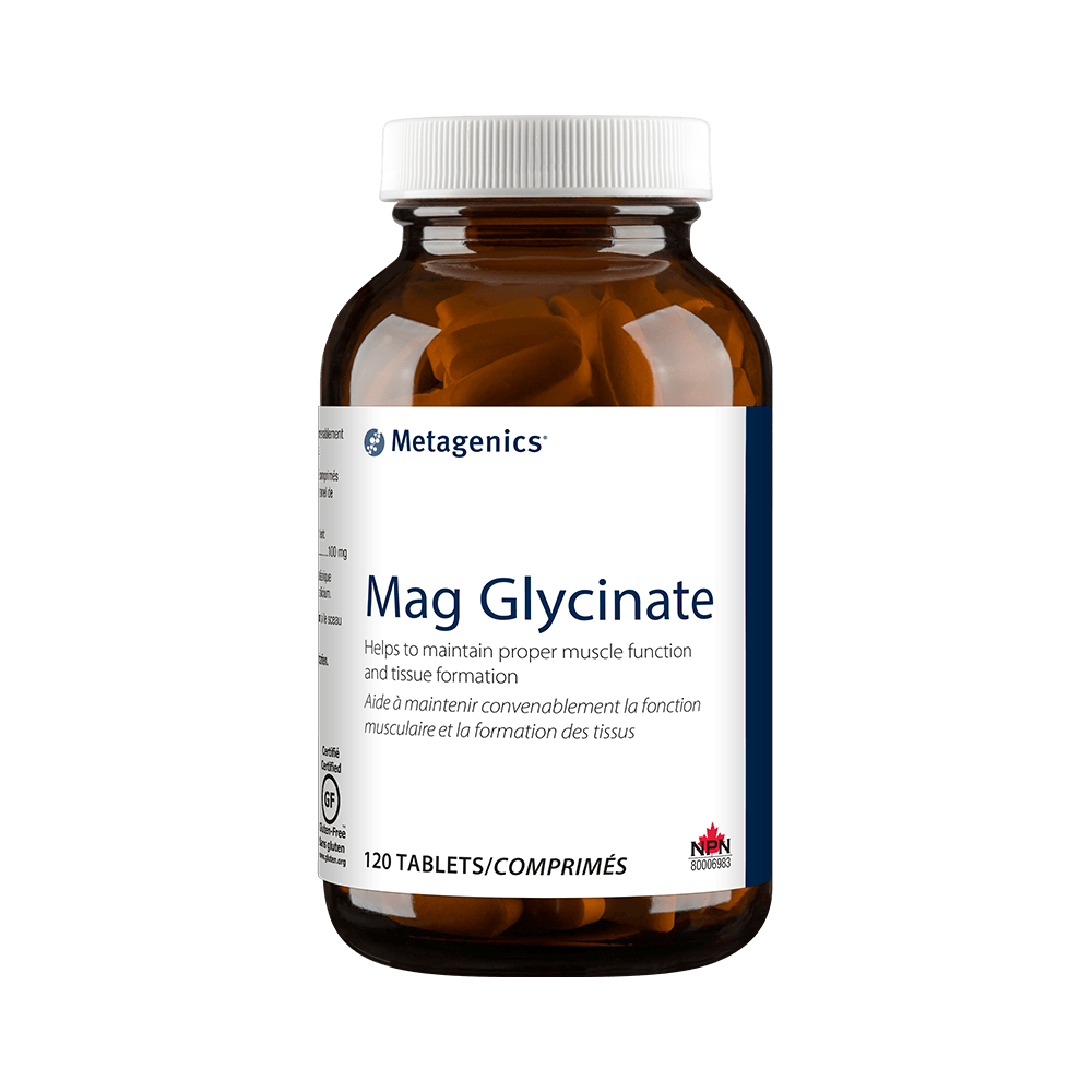Metagenics Mag Glycinate 120 Tablets - Magnesium Glycinate for Nervous System Support, Enhanced Absorption & Intestinal Tolerance, Maintains Proper Muscle Function and Tissue Formation - Nature's Source Inc