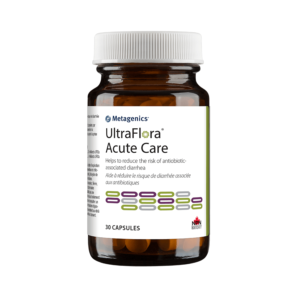 Metagenics Ultraflora Acute Care 30 Capsules - Relief for Acute Bowel Distress and Occasional Loose Stools, Supports Balanced Gut Microbiome, Ideal for Traveling, Support Immune & Digestive Health - Nature's Source Inc
