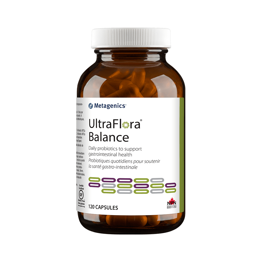 Metagenics UltraFlora Balance, 120 Capsules - Daily Probiotic Support for Gastrointestinal & Immune Health, Non - GMO, Gluten - Free - Nature's Source Inc